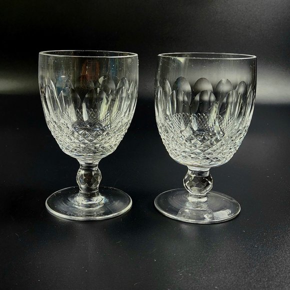 Vintage Large Claret Colleen Short Stem (Cut) by WATERFORD CRYSTAL - Pair